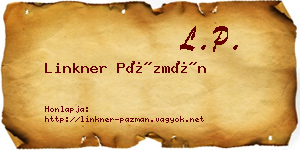 Linkner Pázmán névjegykártya